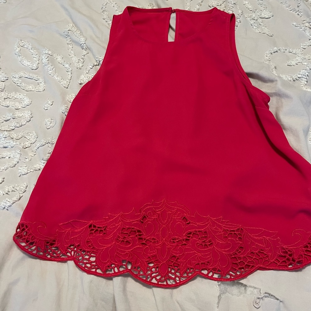 Hot pink embroidered blouse